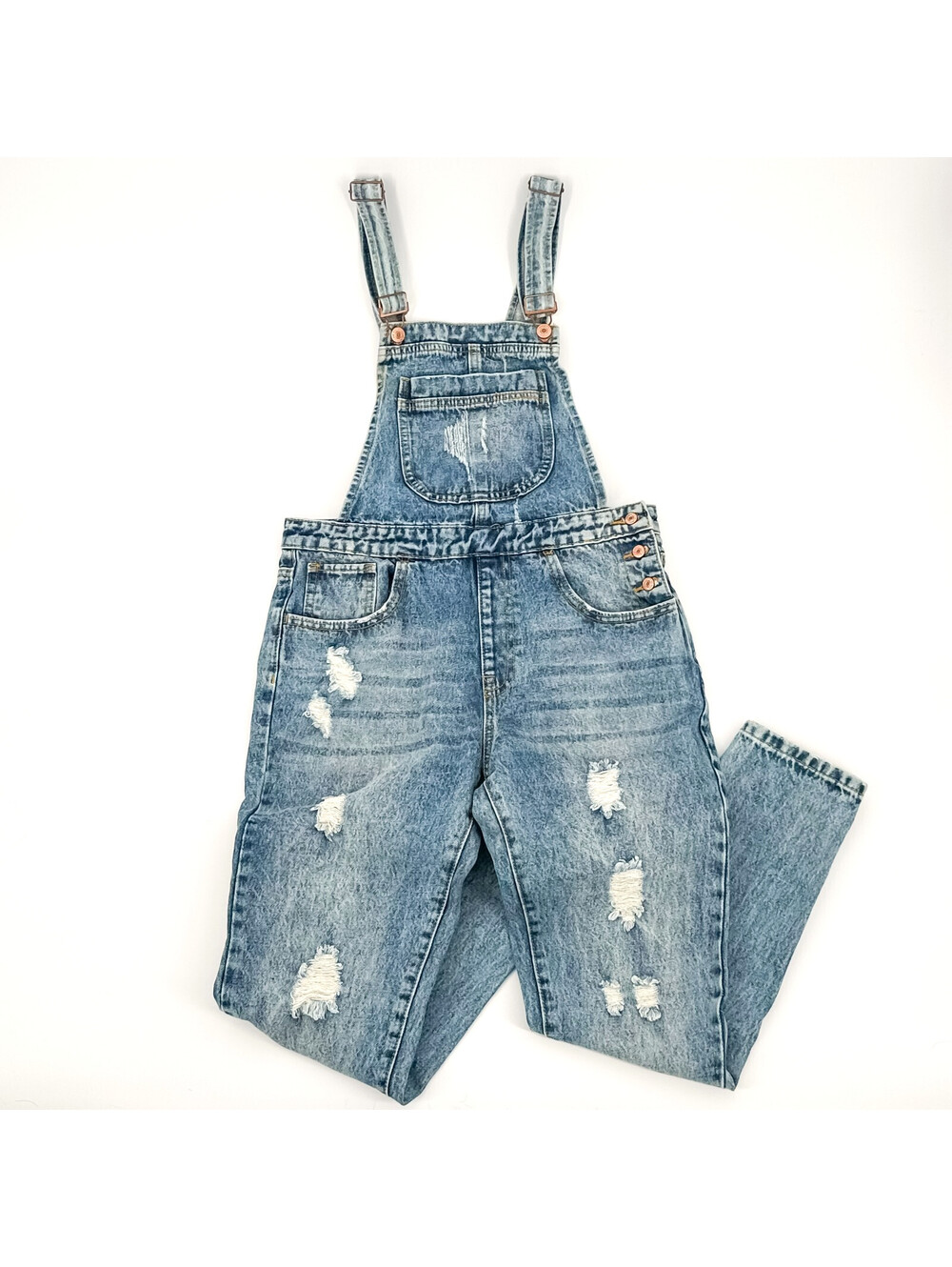 Forever 21 Distressed Denim Overalls Y2K Jeans Women 26